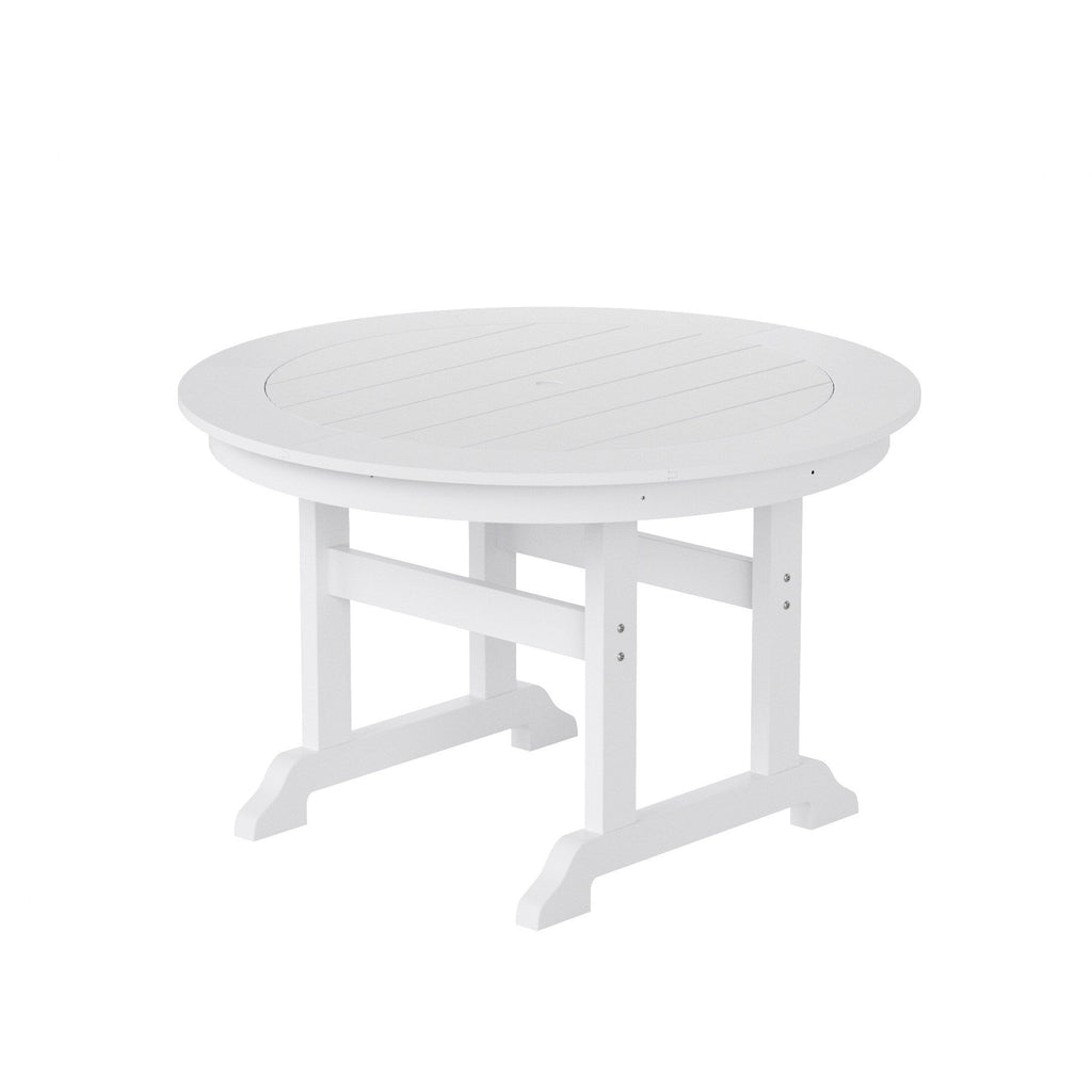 Ensemble de salle à manger d'extérieur Polytrends Shoreside, 5 pièces, carré, en polyester, respectueux de l'environnement, toutes saisons, avec fauteuils