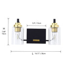 Luminaire de vanité moderne avec abat-jour cylindrique en verre