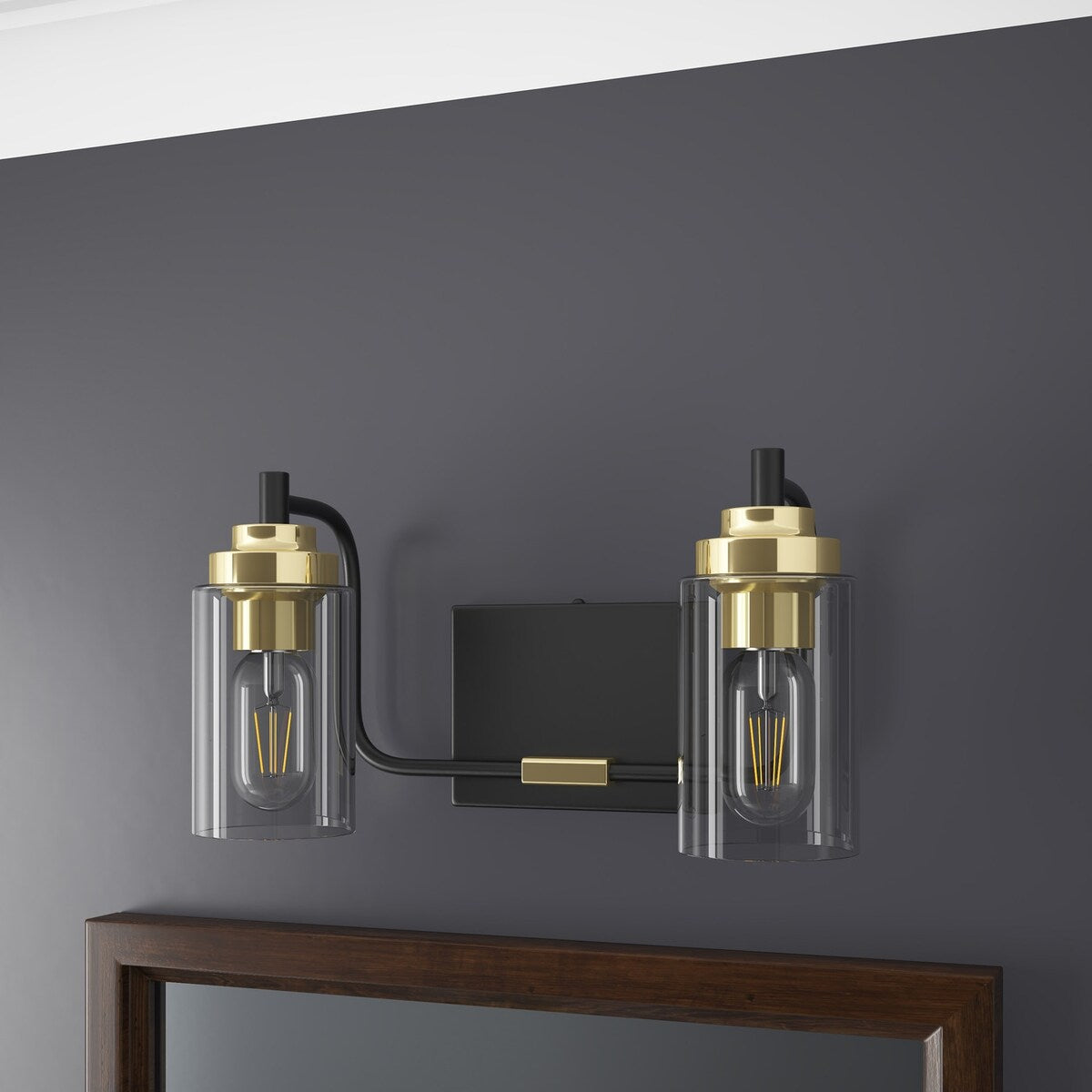 Luminaire de vanité moderne avec abat-jour cylindrique en verre