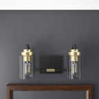 Luminaire de vanité moderne avec abat-jour cylindrique en verre