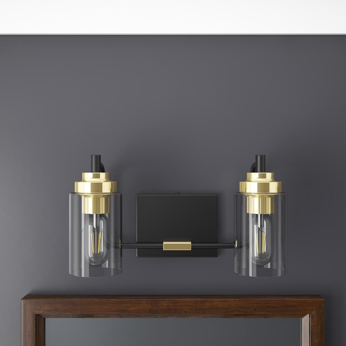 Luminaire de vanité moderne avec abat-jour cylindrique en verre