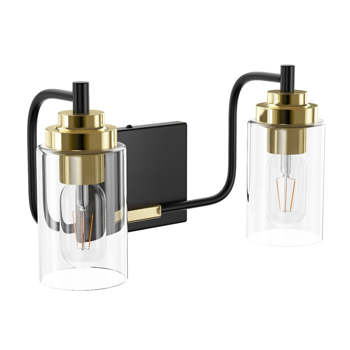 Luminaire de vanité moderne avec abat-jour cylindrique en verre