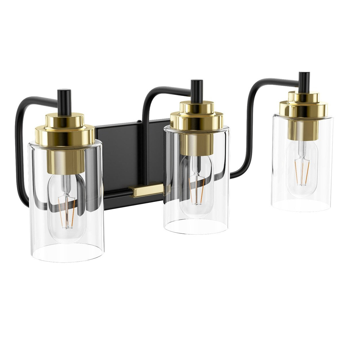 Luminaire de vanité moderne avec abat-jour cylindrique en verre