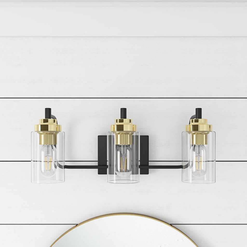 Luminaire de vanité moderne avec abat-jour cylindrique en verre