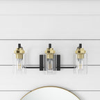Luminaire de vanité moderne avec abat-jour cylindrique en verre
