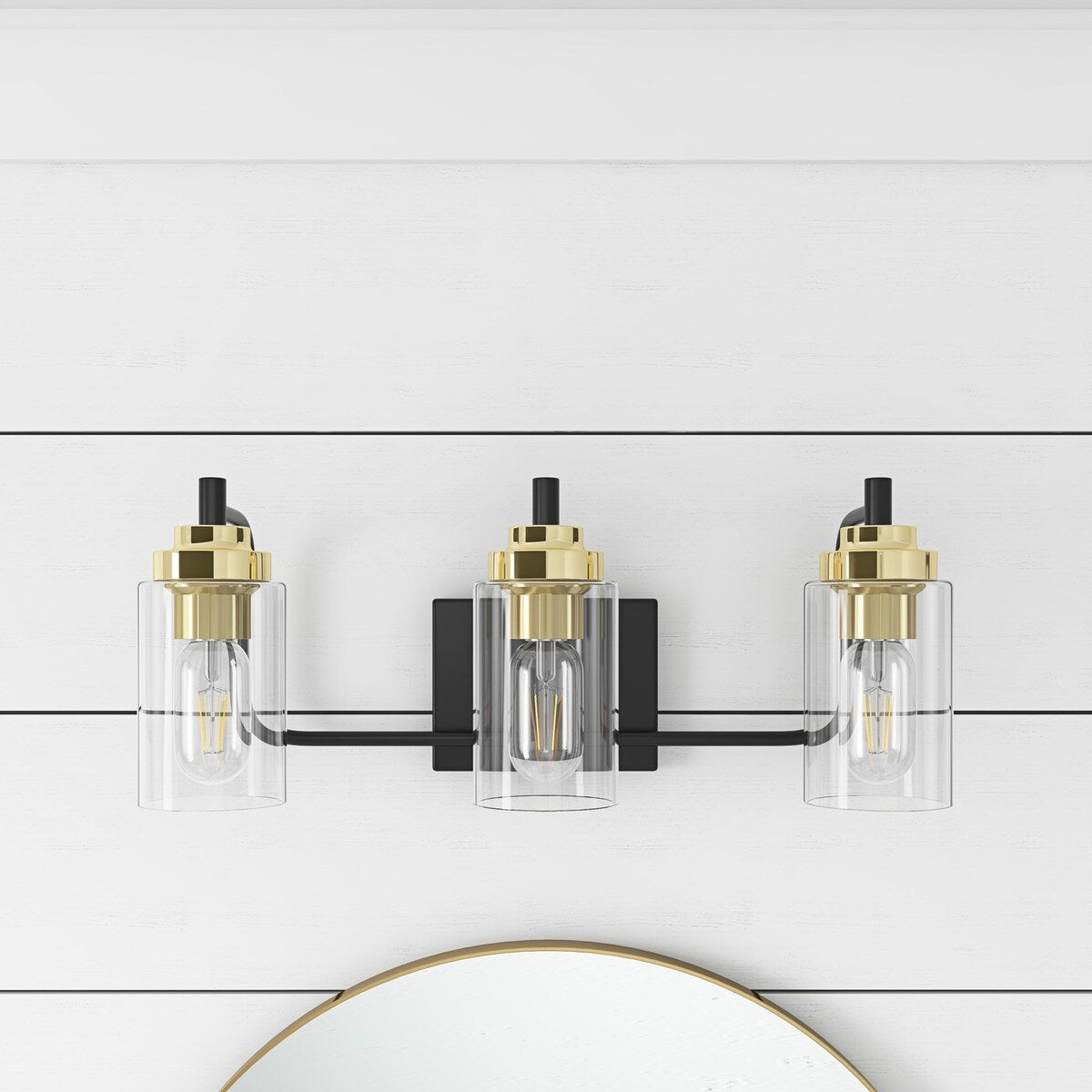 Luminaire de vanité moderne avec abat-jour cylindrique en verre