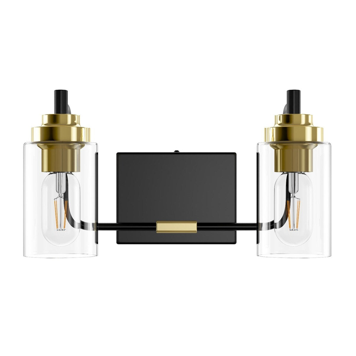 Luminaire de vanité moderne avec abat-jour cylindrique en verre