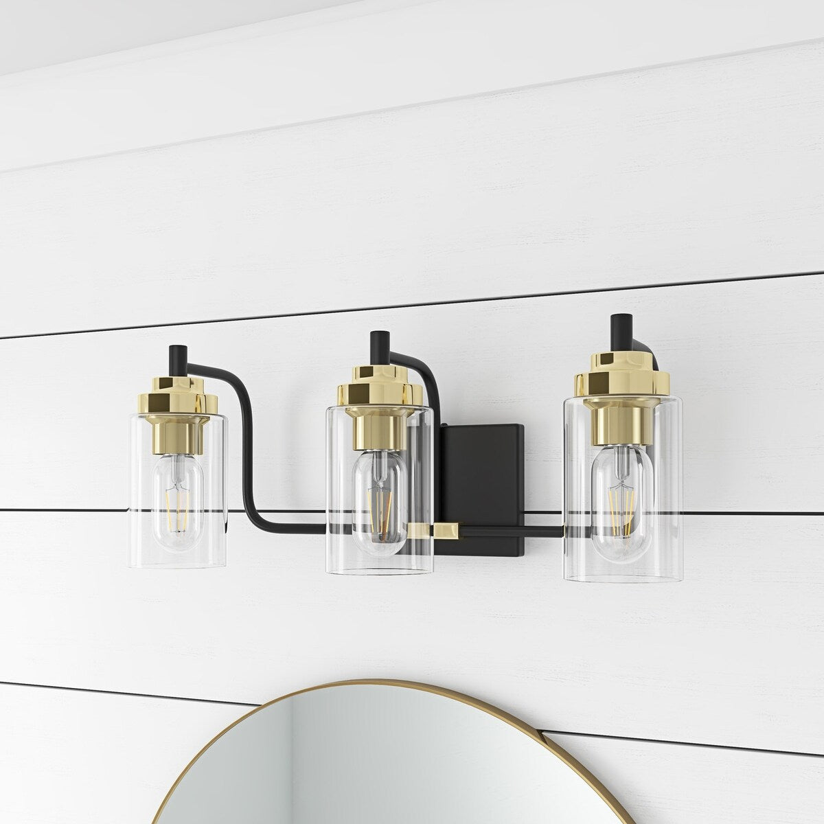 Luminaire de vanité moderne avec abat-jour cylindrique en verre