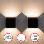 Applique murale LED moderne et étanche en aluminium avec faisceau réglable, 10 W, 4 000 K, blanc froid, pour intérieur et extérieur