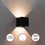 Applique murale LED moderne et étanche en aluminium avec faisceau réglable, 10 W, 4 000 K, blanc froid, pour intérieur et extérieur