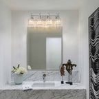 Appliques murales modernes à intensité variable pour salle de bain avec abat-jour en cristal