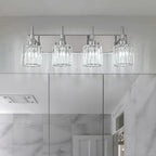 Appliques murales modernes à intensité variable pour salle de bain avec abat-jour en cristal