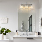 Appliques murales modernes à intensité variable pour salle de bain avec abat-jour en cristal