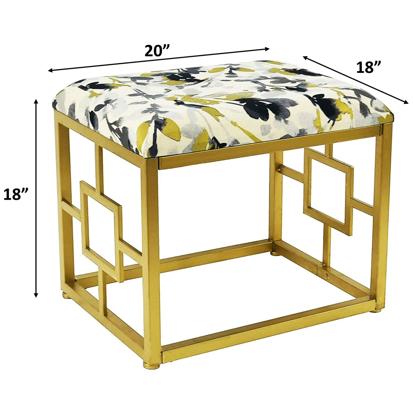 Pouf moderne rembourré en tissu avec rembourrage en mousse, 20 po de large