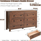 Commode 6 tiroirs style ferme, meuble TV en bois, commode