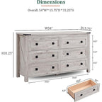 Commode 6 tiroirs style ferme, meuble TV en bois, commode