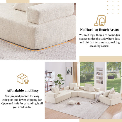 Canapé convertible moderne en U, cadre de causeuse pour canapé modulaire surdimensionné