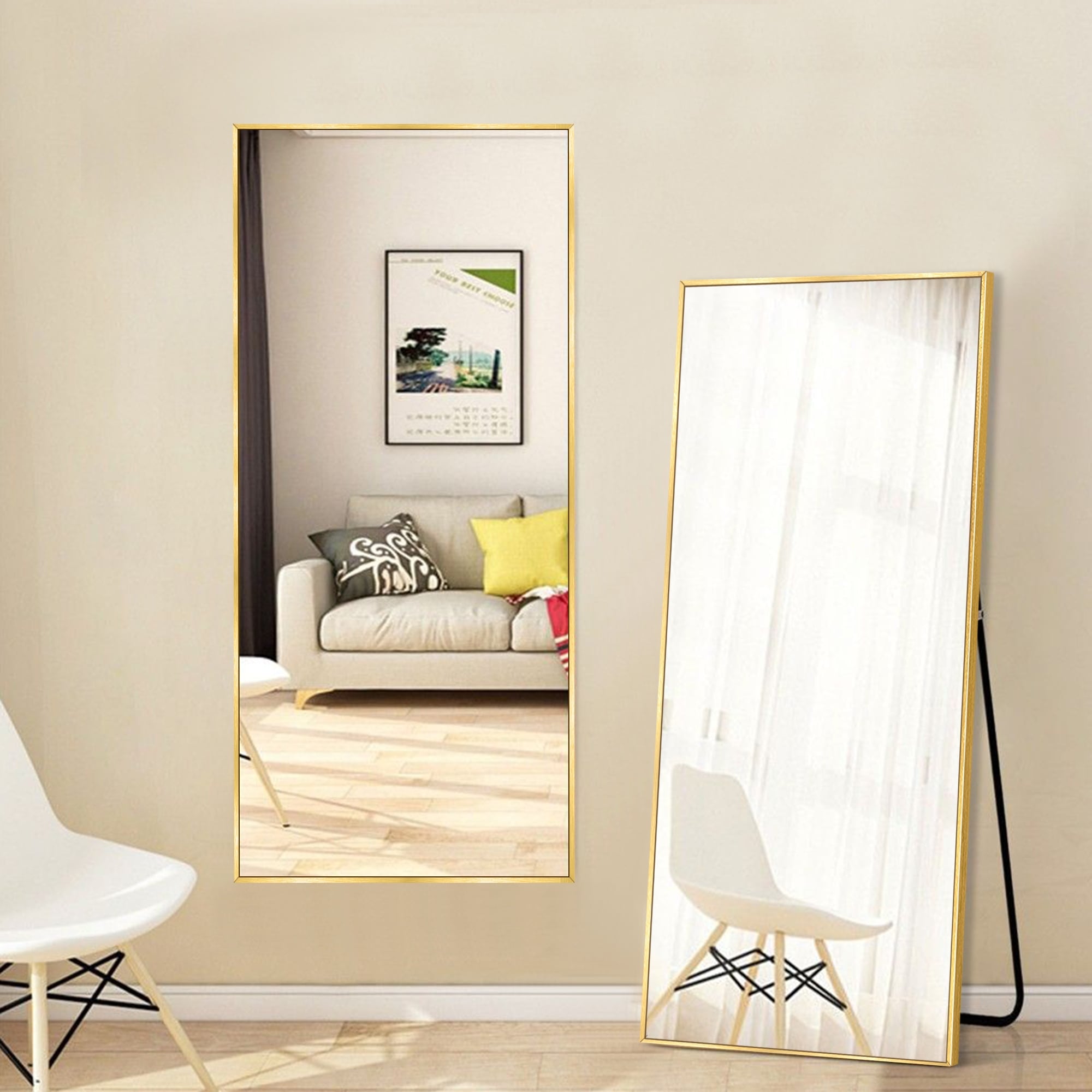 Miroir de sol moderne pleine longueur Miroir autoportant