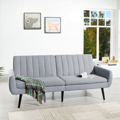 Canapé-lit futon moderne, canapé-lit futon convertible, canapé-lit en lin à dossier divisé pour salon