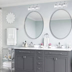 Applique murale linéaire moderne à 3 ou 4 lumières en cristal à intensité variable pour salle de bain
