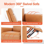 Fauteuil à bascule moderne, pivotant et inclinable, rembourré en lin, dossier haut, canapé simple avec repose-pieds