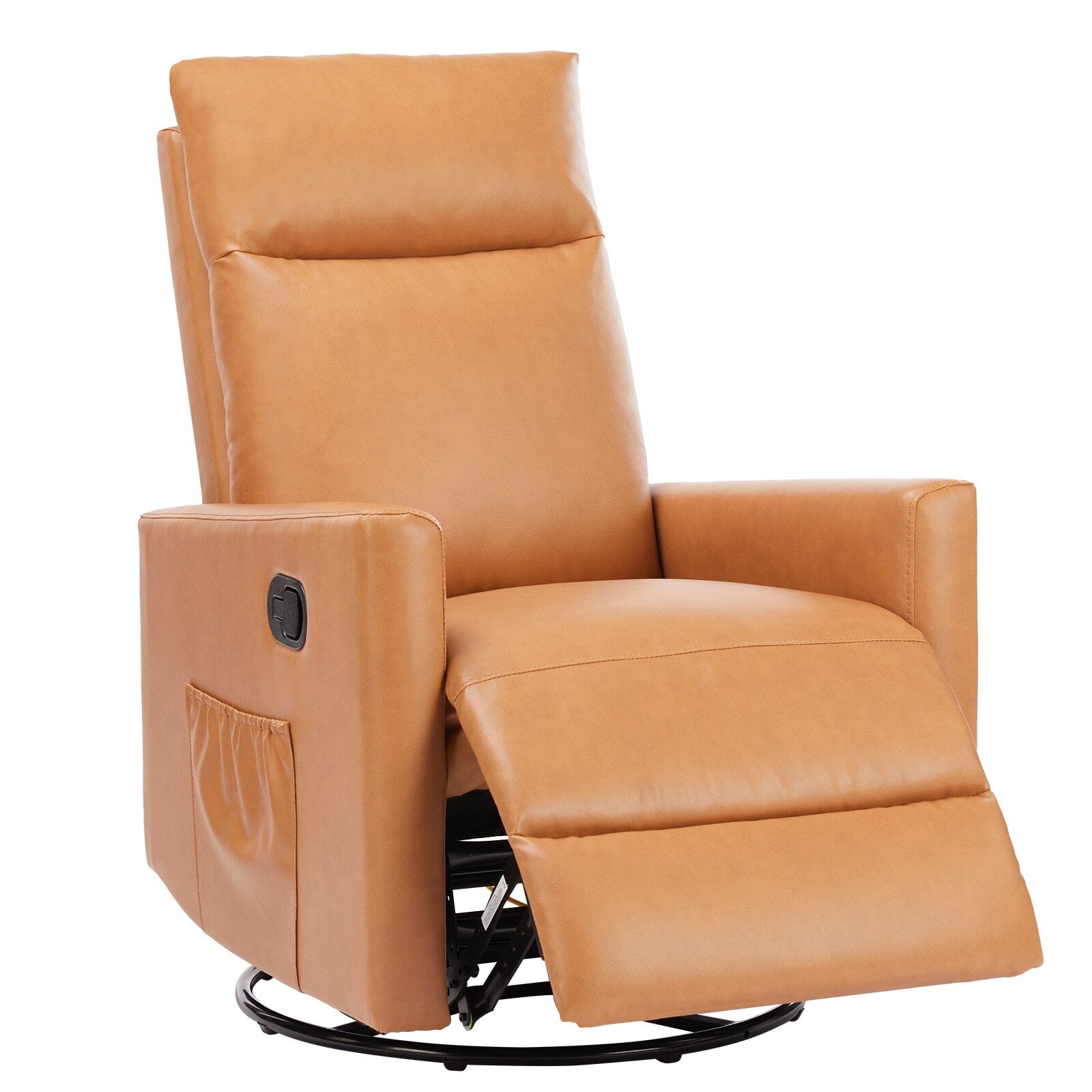 Fauteuil à bascule moderne, pivotant et inclinable, rembourré en lin, dossier haut, canapé simple avec repose-pieds