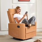 Fauteuil à bascule moderne, pivotant et inclinable, rembourré en lin, dossier haut, canapé simple avec repose-pieds