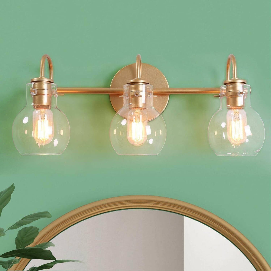 Applique murale moderne en verre à 3 lumières pour salle de bain