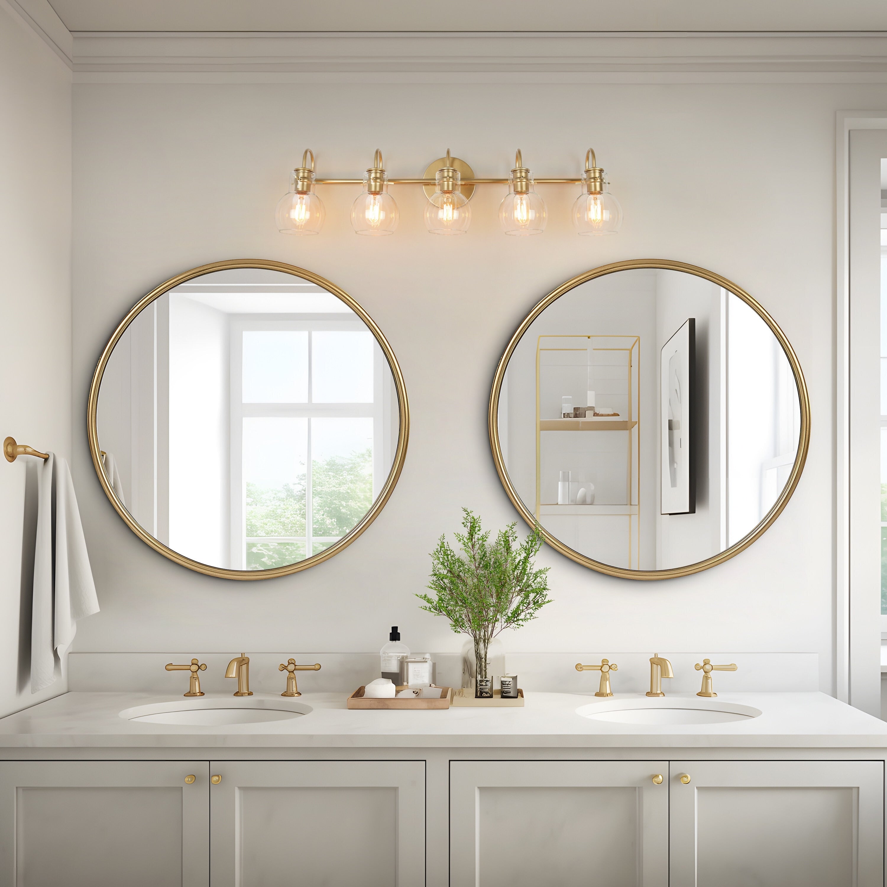Applique murale moderne en verre à 3 lumières pour salle de bain