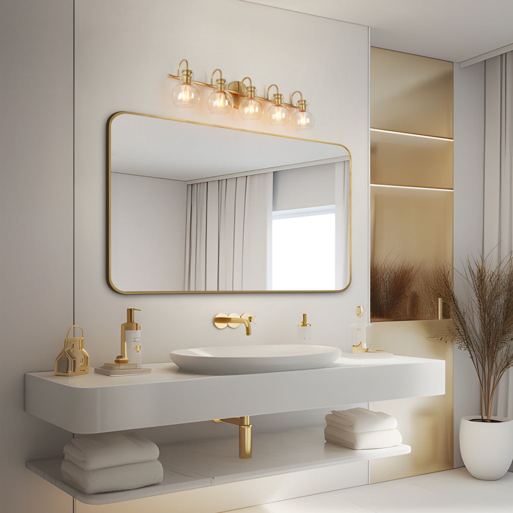 Applique murale moderne en verre à 3 lumières pour salle de bain