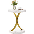 Console moderne dorée avec plateau en marbre pour entrée et couloir