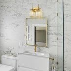 Applique murale moderne dorée à intensité variable, style cylindre glamour pour salle de bain, en cristal, pour vanité