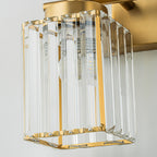 Applique murale moderne dorée à intensité variable, style cylindre glamour pour salle de bain, en cristal, pour vanité