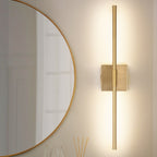 Applique murale de salle de bain à 1 lumière, linéaire et moderne, à intensité variable, à DEL intégrée, de 23,6 po