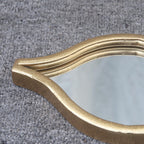 Miroir mural bohème moderne en métal doré en forme de larme, 37,875 H x 5,125 L