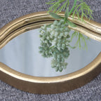 Miroir mural bohème moderne en métal doré en forme de larme, 37,875 H x 5,125 L