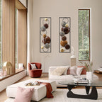 Décoration murale moderne en métal doré et marron (lot de 2)