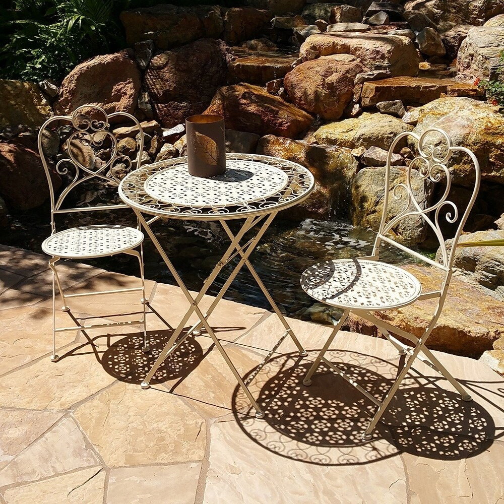 Ensemble bistrot pliant 3 pièces en fer vieilli de Modern Home Marseille