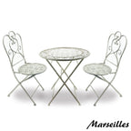 Ensemble bistrot pliant 3 pièces en fer vieilli de Modern Home Marseille