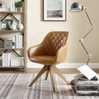 Fauteuil d'appoint pivotant Art Leon moderne avec pieds en bois