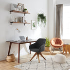 Fauteuil d'appoint pivotant Art Leon moderne avec pieds en bois