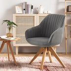 Fauteuil d'appoint pivotant Art Leon moderne avec pieds en bois