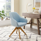 Fauteuil d'appoint pivotant Art Leon moderne avec pieds en bois