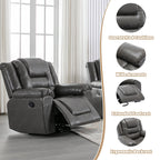 Fauteuil inclinable pivotant manuel pour home cinéma moderne, fauteuil à bascule simple avec accoudoirs larges et coussins imperméables