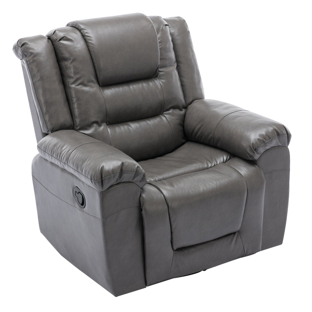 Fauteuil inclinable pivotant manuel pour home cinéma moderne, fauteuil à bascule simple avec accoudoirs larges et coussins imperméables