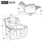 Fauteuil inclinable pivotant manuel pour home cinéma moderne, fauteuil à bascule simple avec accoudoirs larges et coussins imperméables