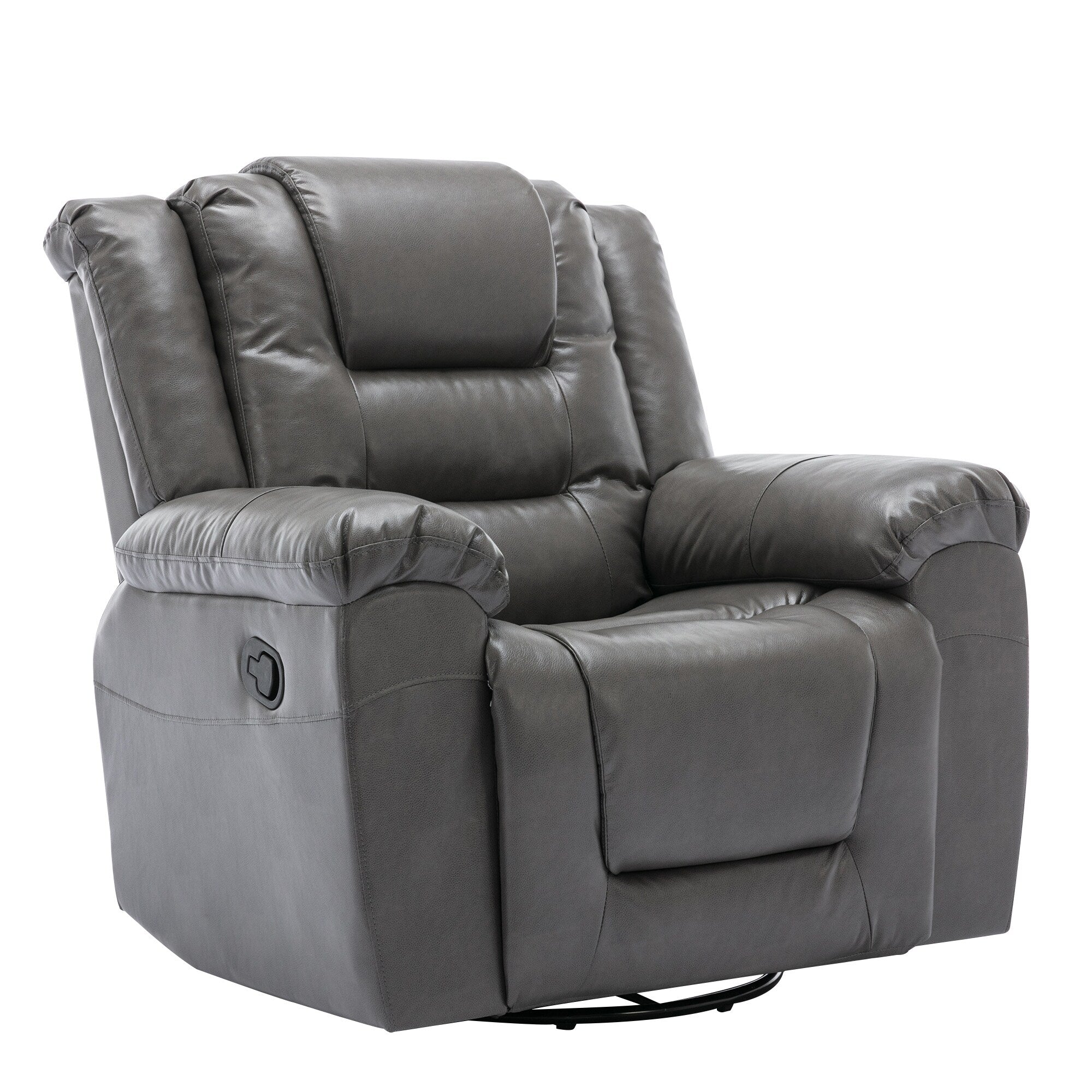 Fauteuil inclinable pivotant manuel pour home cinéma moderne, fauteuil à bascule simple avec accoudoirs larges et coussins imperméables