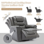 Fauteuil inclinable pivotant manuel pour home cinéma moderne, fauteuil à bascule simple avec accoudoirs larges et coussins imperméables