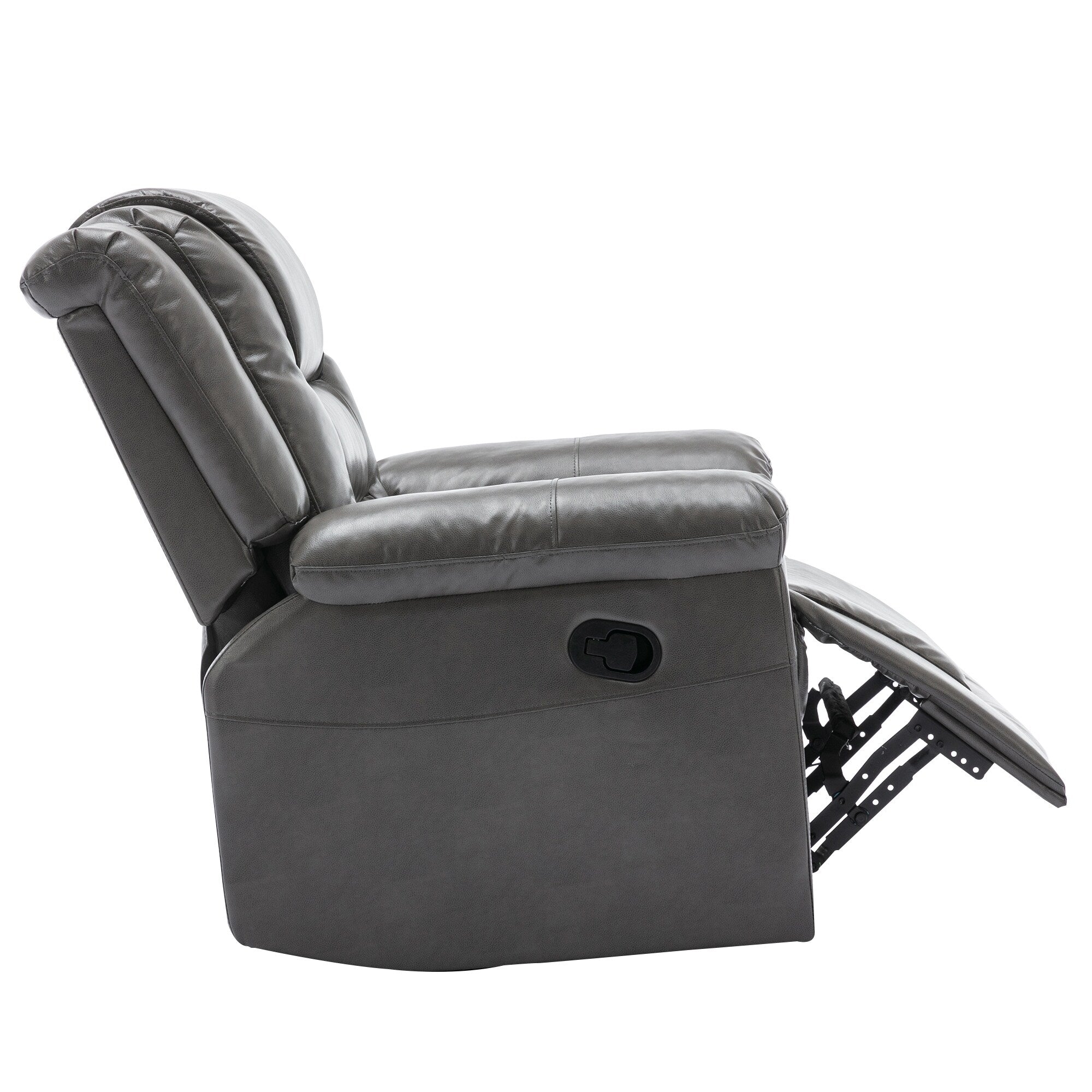 Fauteuil inclinable pivotant manuel pour home cinéma moderne, fauteuil à bascule simple avec accoudoirs larges et coussins imperméables