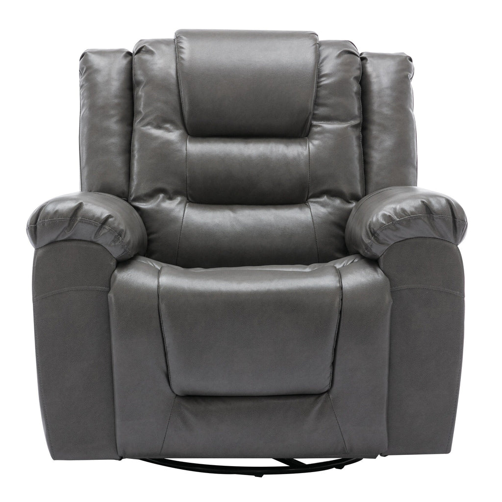 Fauteuil inclinable pivotant manuel pour home cinéma moderne, fauteuil à bascule simple avec accoudoirs larges et coussins imperméables